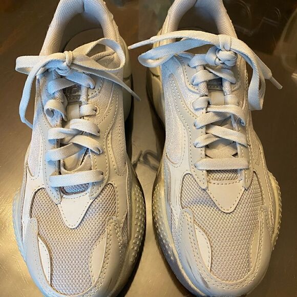 Puma Running NYC System Sz 7.5 Gray Sparkle Rhinestone Leather Running Sneakers - Picture 6 of 8